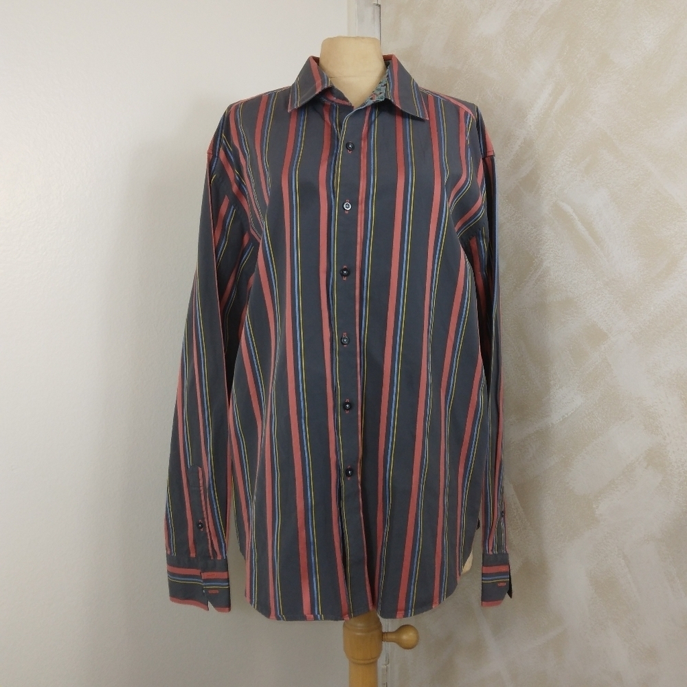 Robert Graham Knowledge Wisdom Truth Long Sleeve Button Up Shirt Mens Size 2XL